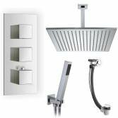 Tinago Shower with 16" Square Head, Handheld and Overflow Filler 