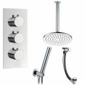 Tinago Shower with 8" Round Head, Handheld and Overflow Filler 