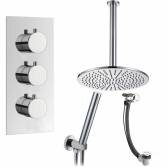 Tinago Shower with 12" Round Head, Handheld and Overflow Filler 