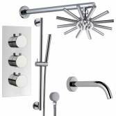 Ravana Shower with 8.7" Star Head, Bath Filler and Handheld 