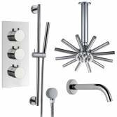 Borov Shower with 8.7" Star Head, Bath Filler and Handheld 