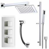 Serio Shower with 8" Square Head, Handheld and Overflow Filler 