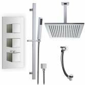 Prenn Shower with 12" Square Head, Handheld and Overflow Filler 