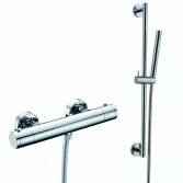 Round Thermostatic Bar Shower Kit with Round Hand Held and Riser Rail 
