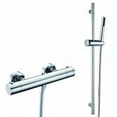 Round Thermostatic Bar Shower Kit with Round Hand Held and Riser Rail 