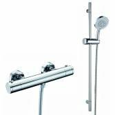 Round Thermostatic Bar Shower Kit with Multi-Function Hand Held and Riser Rail 