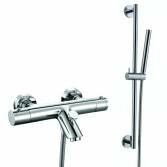 Round Bath Filler with Round Hand Held Shower and Riser Rail (Wall Mounted) 