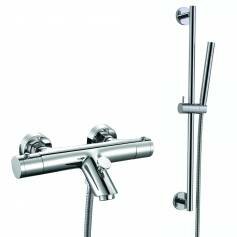 Round Bar Mixer Shower Kit with Bath Filler &amp; Hand Held Head - Wall Mounted 