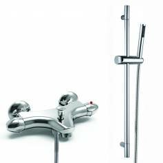 Economy Bar Mixer Shower Kit with Bath Filler &amp; Hand Held Head - Wall Mounted 