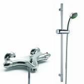 Economy Bath Filler with Economy Hand Held Shower and Riser Rail (Wall Mounted) 