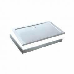 Rectangular Stone Easy Plumb Shower Enclosure Tray with Legs &amp; Panel - 900x700mm 