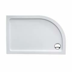 Offset Quadrant Acrylic Easy Plumb Shower Enclosure Tray - 1200x800mm Right 