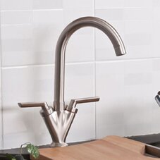Brushed Steel Kitchen Taps 