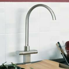 Kegon Kitchen Mixer Tap - Brushed Steel - Swivel Spout 
