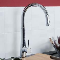 Della Chrome Kitchen Taps - Swivel Spout 