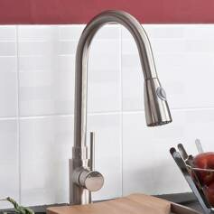 Tiffany Kitchen Pull Out Tap - Brushed Steel 