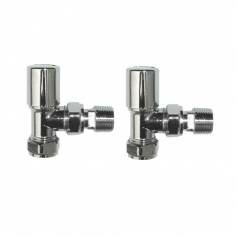 Chrome Radiator Valve Modern Angled - 15mm Connection 