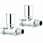 Premium Straight Towel Radiator Valves, 15x15mm 
