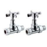 Victoria Traditional Straight Towel Radiator Valves - 15mm Connection 