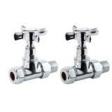 Victoria Traditional Straight Towel Radiator Valves  - 15mm Connection 