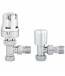Thermostatic angled chrome towel rail radiator valves 15x15mm Thermostatic angled chrome towel rail radiator valves 15x15mm