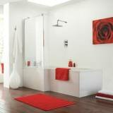 Varese L Shaped Bath - Left Hand Shower Bath with Screen - Large 