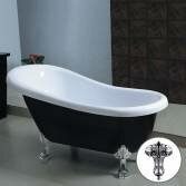 Black Traditional Bath with Ball Feet, Small  