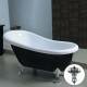 Black Traditional Bath with Ball Feet, Large 