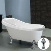 Victoria Traditional Slipper Bath with Dragon Feet and Flat Edge, Large  