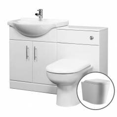 Tudelia 1015mm Gloss White Suite Unit with Toilet and Basin 