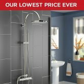 300mm Round Head & Hand Held - Exposed Thermostatic Mixer Shower Kit - Value Range