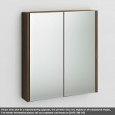 600mm Walnut Double Door Bathroom Mirror Cabinet