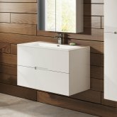 800mm Boston Gloss White Built In Basin Drawer Unit - Wall Hung