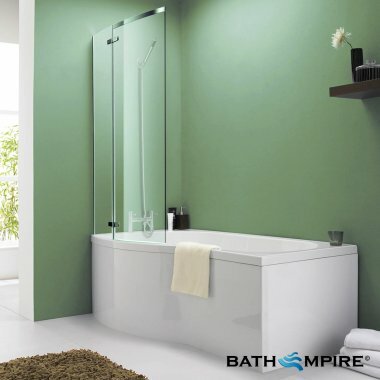 Large P Shaped Shower Bath with Screen | Left Hand | Contract Large P Shaped Shower Bath with Screen | Left Hand | Contract