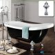 Black Traditional Roll Top Bath with Dragon Feet and Flat Edge - 1720mm
