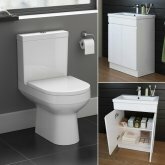 Cesar Toilet & 600mm Trent Basin Cabinet Set - Gloss White
