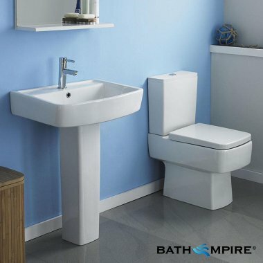 Luxury Bathrooms Set - Sinoe Bold Pedestal Basin and Close Coupled Toilet