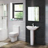 Sabrosa Close Coupled Toilet and Pedestal Basin Set inc Soft Close Seat