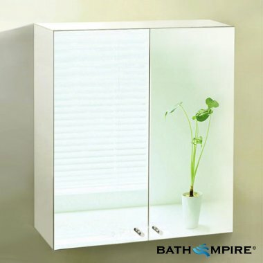 Bathroom Mirror Cabinet | Steel 670 x 600 x 120mm | Bath Empire Sterling Stainless Steel Bathroom Cabinet with Twin Mirrors - 600mm