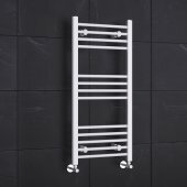 1000x450mm White Straight Rail Ladder Towel Radiator - Polar Basic