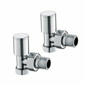 15mm Standard Connection Angled Radiator Valves - Heavy Duty Polished Chrome Plated Brass