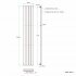 1800x300mm Chrome Single Flat Panel Vertical Radiator - Tambora Premium