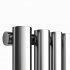 1600x490mm Chrome Single Round Tube Vertical Radiator - Etna Finest