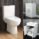 Sabrosa Toilet & 600mm Severn Basin Cabinet Set - Gloss White
