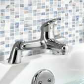 Sleek Modern Bathroom Chrome Bath Filler Lever Mixer Tap