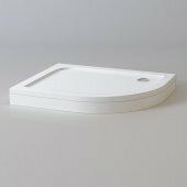 Offset Quadrant Stone Easy Plumb Shower Enclosure Tray with Legs & Panel - 1000x800mm Right