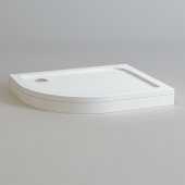Offset Quadrant Stone Easy Plumb Shower Enclosure Tray with Legs & Panel - 1000x800mm Left