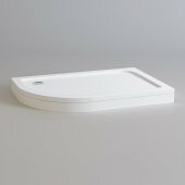 Offset Quadrant Stone Easy Plumb Shower Enclosure Tray with Legs & Panel - 1200x800mm Left