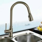 Tiffany Brushed Steel Kitchen Mixer Tap - Pull Out Spray