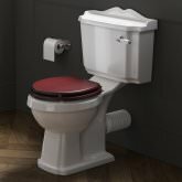 Victoria Close Coupled Toilet and Cistern - Mahogany Finish Seat